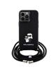 KARL LAGERFELD futerał do IPHONE 13 Pro KLHCP13LSAKCPSK (Saffiano KC Metal PIN Crossbody) czarny
