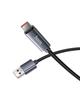 Kabel USB A do USB C Hoco 5A z wyświetlaczem 1 m X112 czarny