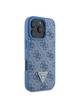 GUESS futerał do IPHONE 16 Pro GUHCP16LP4TDPB (PU Leather 4G Triangle Strass) niebieski