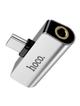 Adapter AUX 2w1 USB C do Jack 3,5 mm / USB C Hoco LS26 srebrny