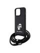KARL LAGERFELD futerał do IPHONE 13 Pro KLHCP13LSAKCPSK (Saffiano KC Metal PIN Crossbody) czarny