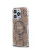 GUESS futerał do IPHONE 15 Pro kompatybilny z MagSafe GUHMP15LHGCUSTGW (IML GCUBE) brązowy