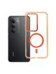 Futerał FRAME CLEAR HYBRID MAG COVER kompatybilny z MagSafe do XIAOMI Redmi 15 pomarańczowy