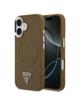 GUESS futerał do IPHONE 17 kompatybilny z MagSafe GUHMP17SPSDTSCMW (PU W/ Triangle Logo) brązowy