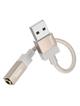 Adapter AUX USB A (męski) do Jack 3,5 mm (żeński) Hoco UPA32D złoty