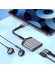 Adapter AUX 2w1 USB C do 2 x USB C Hoco 27W LS40 szary