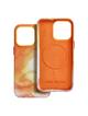 Futerał LEATHER MAG COVER kompatybilny z MagSafe do IPHONE 13 Pro orange splash