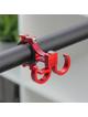 Hak uchwyt na zakupy podwójny do roweru / hulajnogi aluminiowy FS366 czerwony