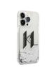 KARL LAGERFELD futerał do IPHONE 14 Pro KLHCP14LLBKLCS (Liguid Glitter Big KL Logo) srebrny