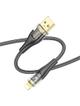 Kabel USB A do Lightning Hoco 2,4A 1,2 m U121 czarny transparentny