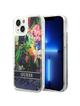GUESS futerał do IPHONE 13 / 14 / 15 GUHCP14SLFLSB (Flower Liquid Glitter) niebieski