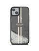 GUESS futerał do IPHONE 15 GUHCP15SLFCSEGK (Liquid Glitter Gold Stripes) czarny