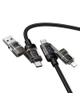 Kabel 4w1 USB A/C do USB C/Lightning Hoco 240W 1,2 m U151 czarny