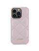 GUESS futerał do IPHONE 15 Pro GUHCP15LPSQSQSP (Quilted Metal Logo) różowy