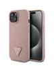 GUESS futerał do IPHONE 13 / 14 / 15 GUHCP15SPCRTHCP (Croco Triangle Metal Logo) różowy
