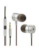 Słuchawki przewodowe Jack 3,5 mm z mikrofonem MI metal box srebrne