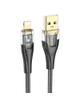 Kabel USB A do Lightning Hoco 2,4A 1,2 m U121 czarny transparentny