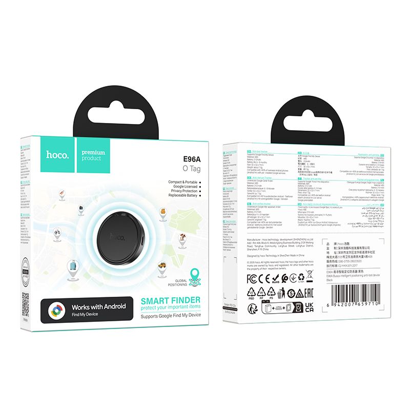Locator compatible with Google Find My Device Hoco E96A black