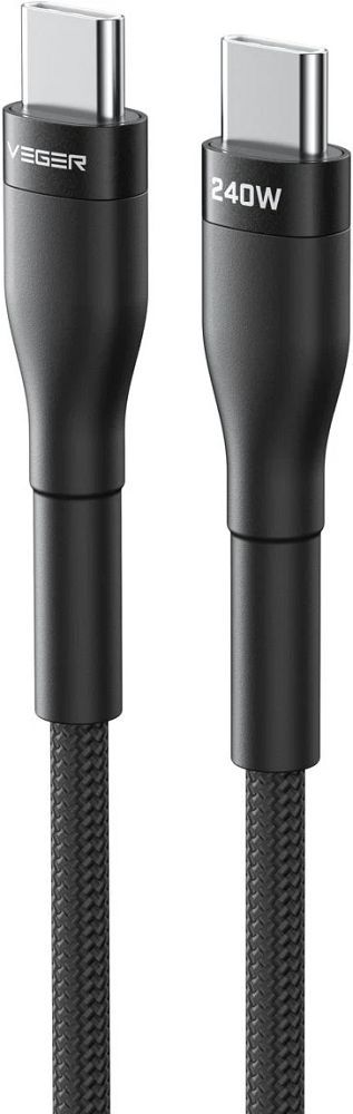 Cable Typ C to Typ C VEGER PD 5A 240W CC03 1,5 m black