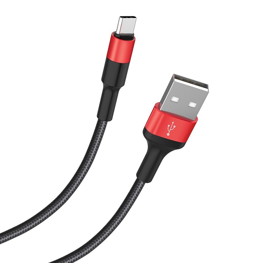 Kabel USB A do USB C Hoco 2A 1 m X26 czarno czerwony