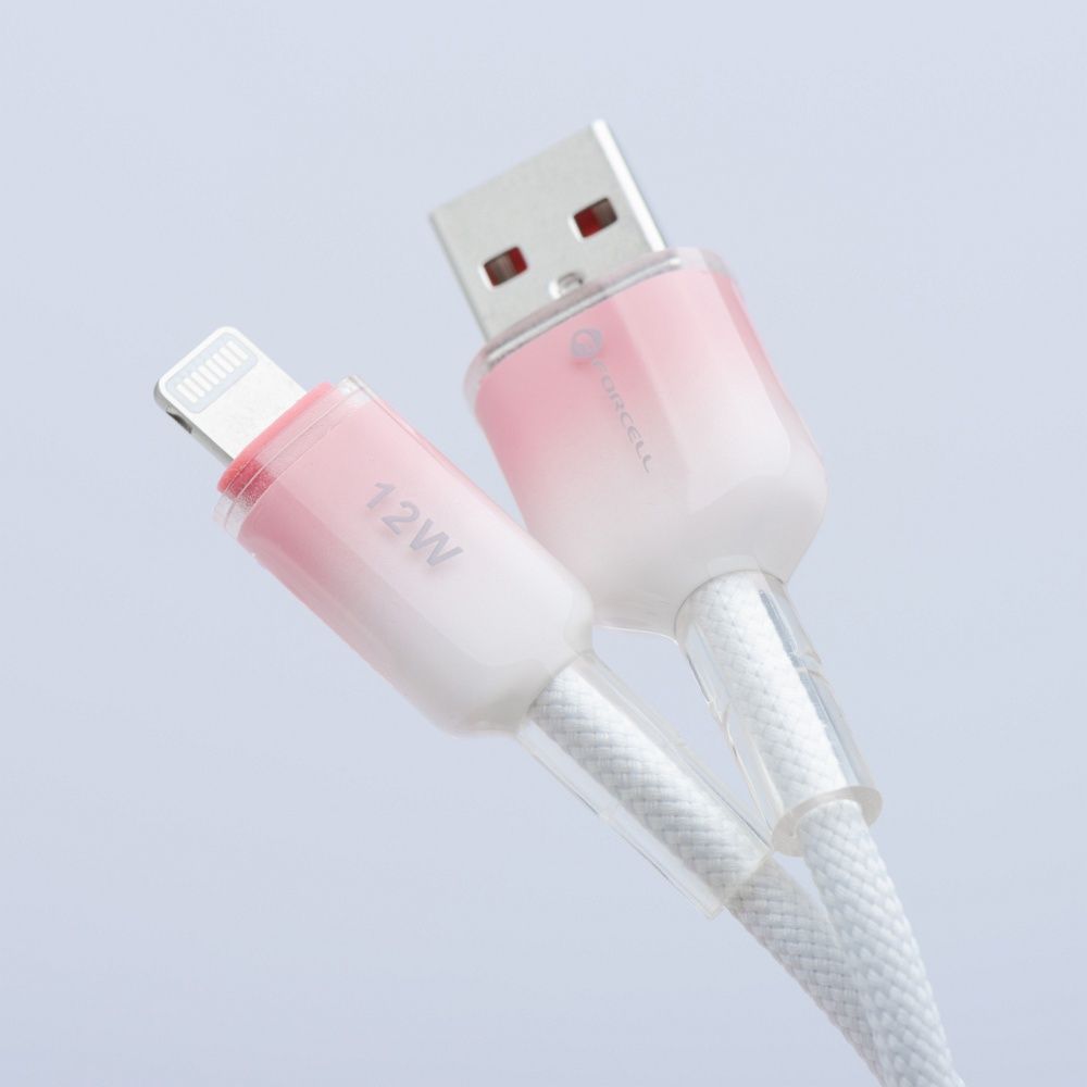 Kabel USB A do Lightning Forcell F-Energy 2,4A 12W Gradient 1 m C353 biały