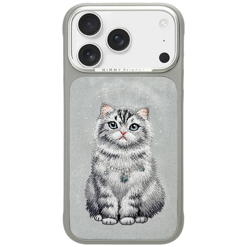 NIMMY case LUCKY FASHION CAT compatible with MagSafe for IPHONE 18 Pro Max/17 Pro Max grey