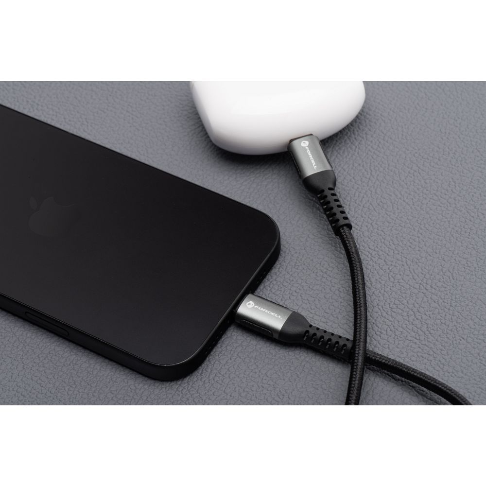 Cable USB C to USB C Forcell F-Energy QC4.0 PD 5A 100W Cafule 2 m C260 black