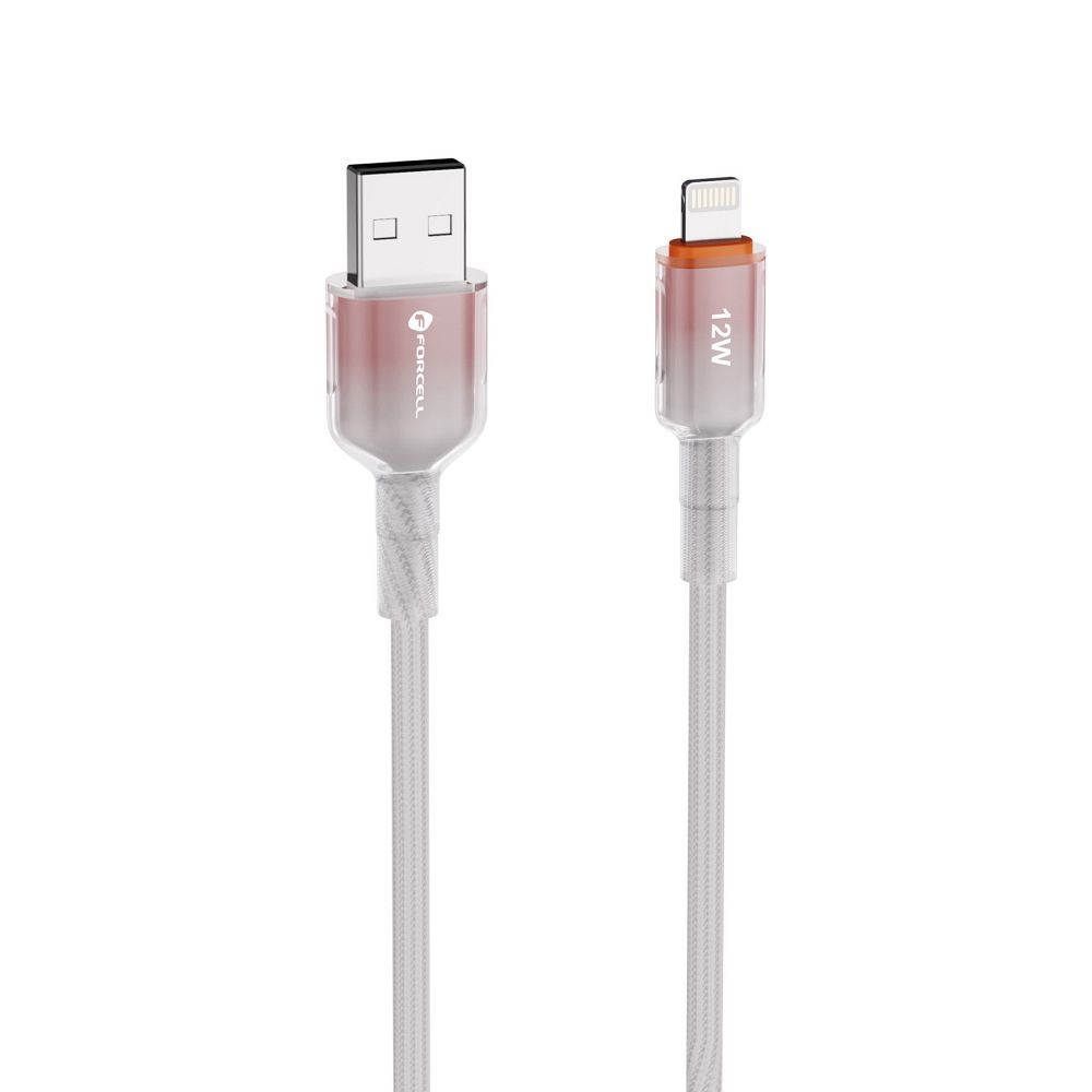 Kabel USB A do Lightning Forcell F-Energy 2,4A 12W Gradient 1 m C353 biały