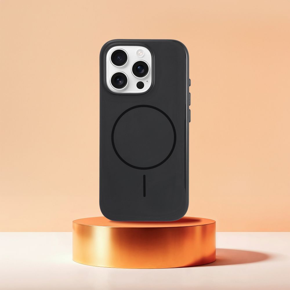 Glossy Mag Cover kompatybilny z MagSafe pasuje do IPHONE 16 PLUS czarny