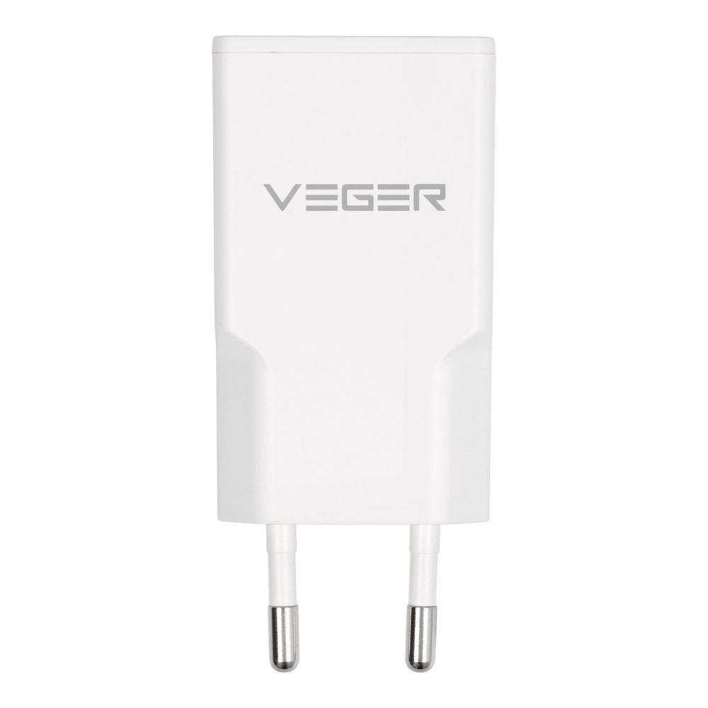 Phone charger VEGER USB A + USB C QC PD 30W 30W1A1C white