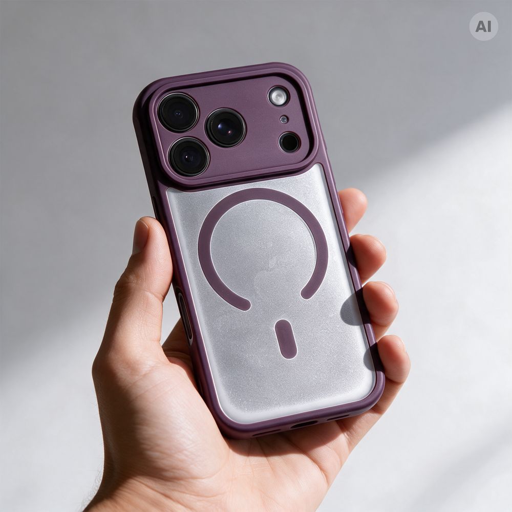 Case for iPhone 18 Pro Max / 17 Pro Max Full Matte Mag Cover compatible with MagSafe burgundy