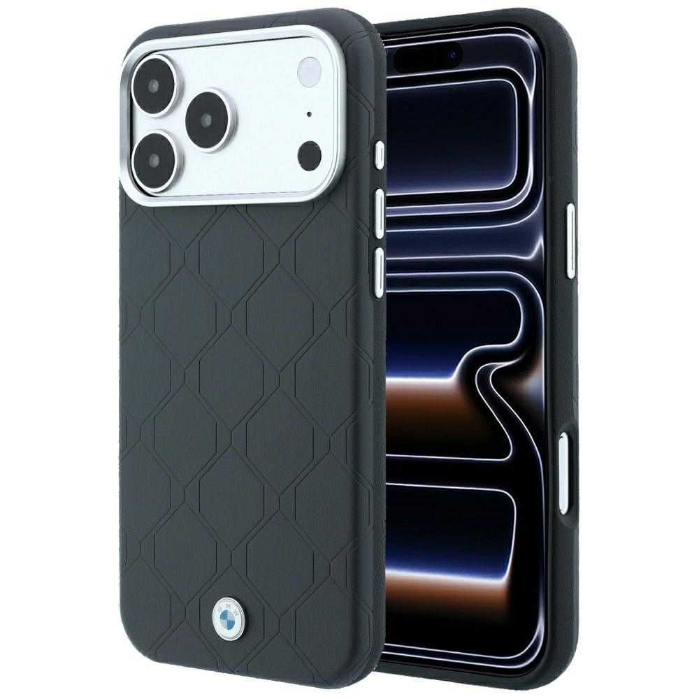 BMW case for IPHONE 18 Pro Max/17 Pro Max compatible with MagSafe (Sign Deboss Quilted Metal Logo) antracyt