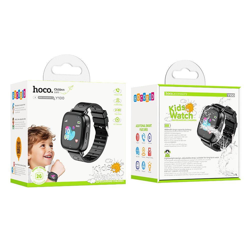 Smartwatch dla dzieci Hoco 1,44" 2G z funkcją rozmowy Y100 czarny