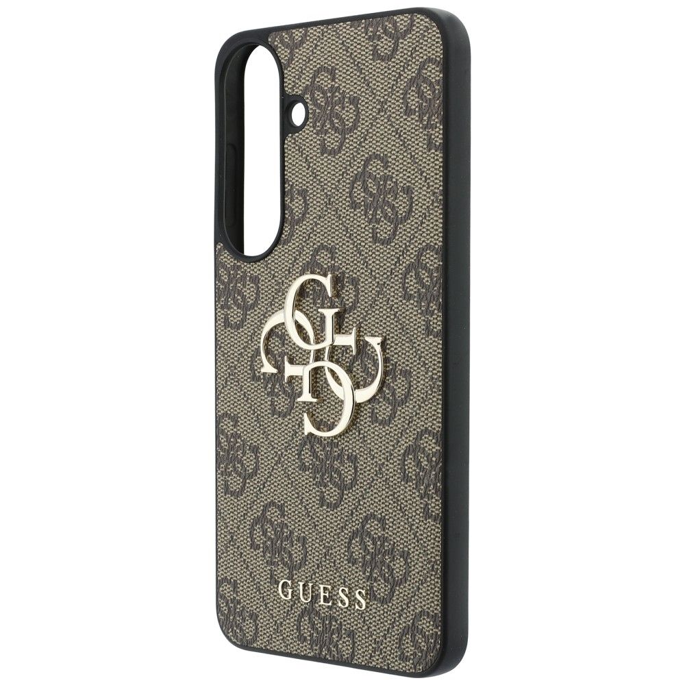 GUESS case for SAMSUNG S26 FE (Leather 4G Metal Logo) brown