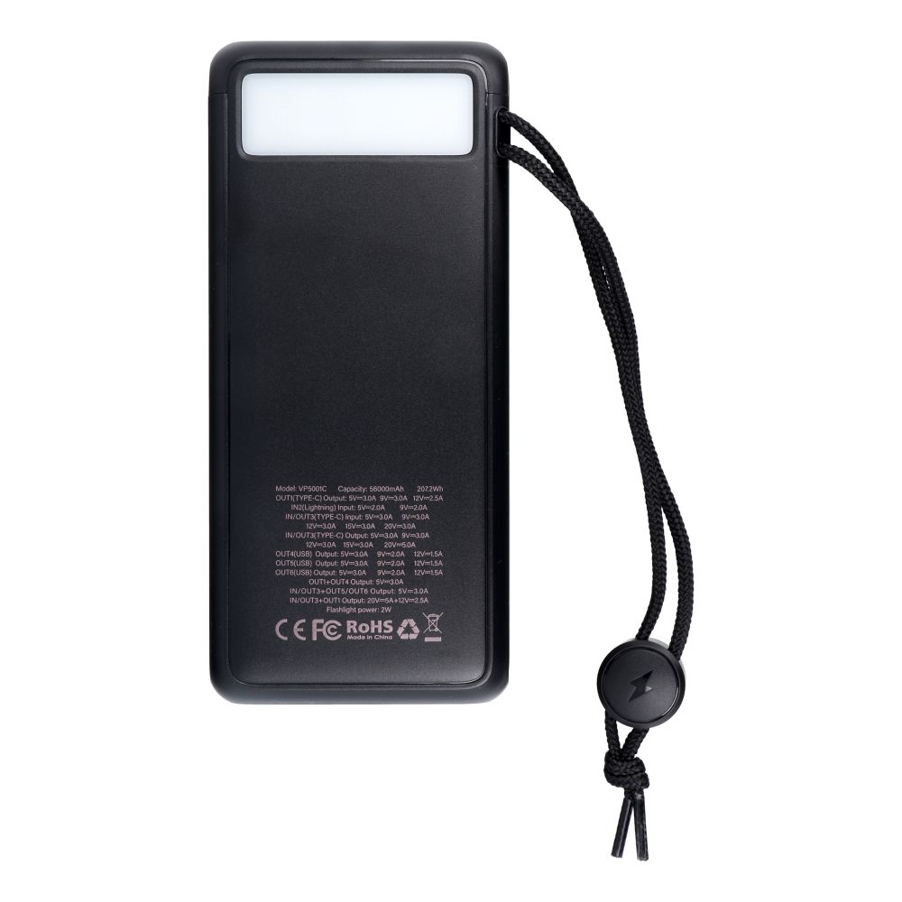 VEGER powerbank 56000 mAh PD QC3.0 5A 130W Tank Boost (W5001C) czarny