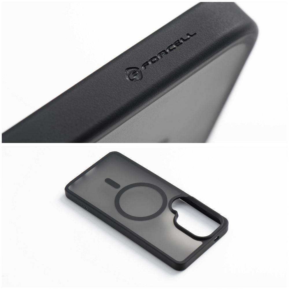 Case for Samsung S26 FE / S25 FE Forcell F-Protect Smoke Hybrid Premium Lite compatible with MagSafe black