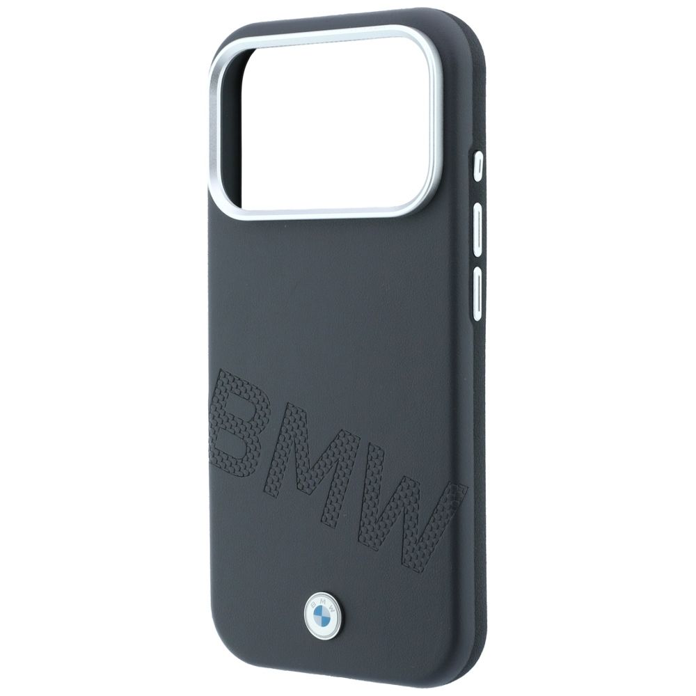 BMW case for IPHONE 18 Pro Max/17 Pro Max compatible with MagSafe (Sign Inclined Deboss Letters) grey