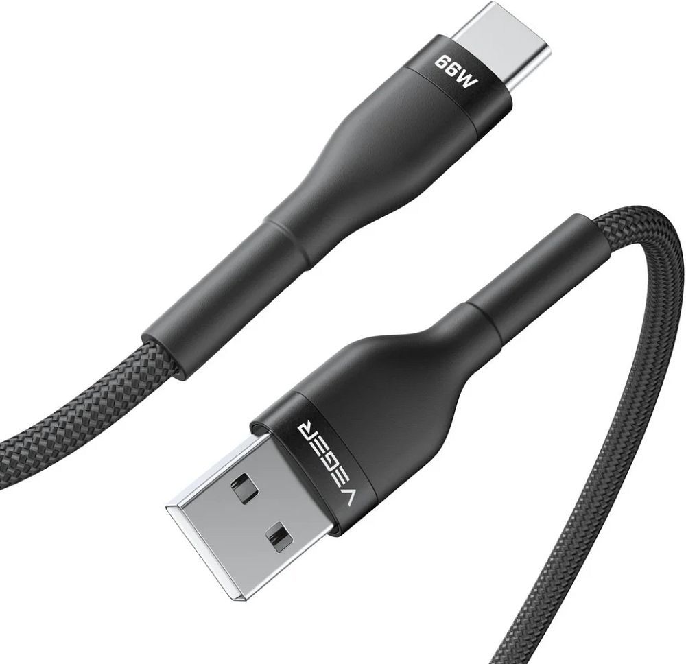 Cable USB A to Typ C VEGER PD 11V 6A 66W AC04 1,2 m black