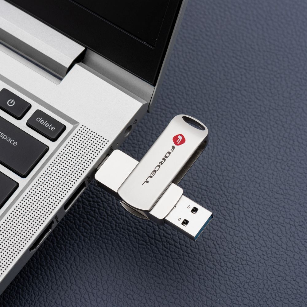 Pendrive 16GB USB 3.2 Gen 1 (USB A / USB C) Forcell F-Data Metal Duo silver