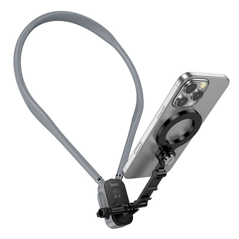 Neck magnetic phone holder Hoco K31 black gray