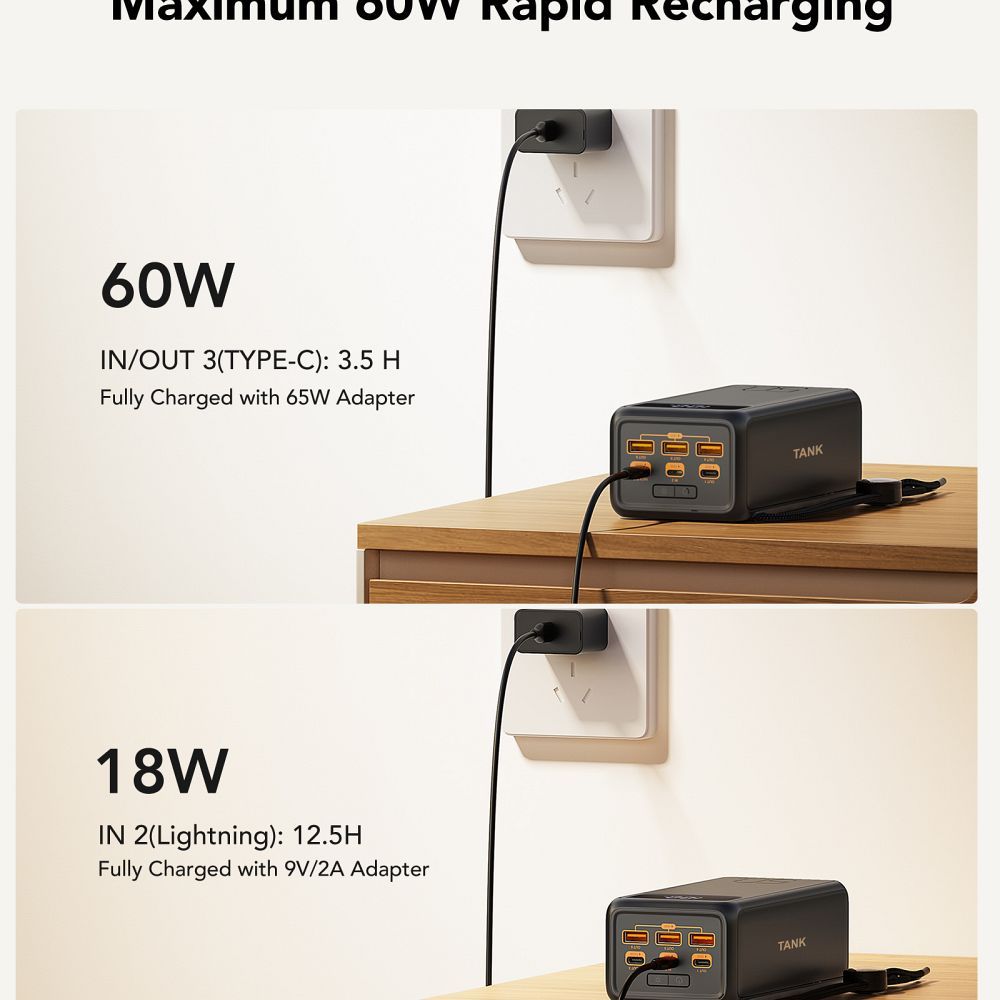 VEGER powerbank 56000 mAh PD QC3.0 5A 130W Tank Boost (W5001C) czarny