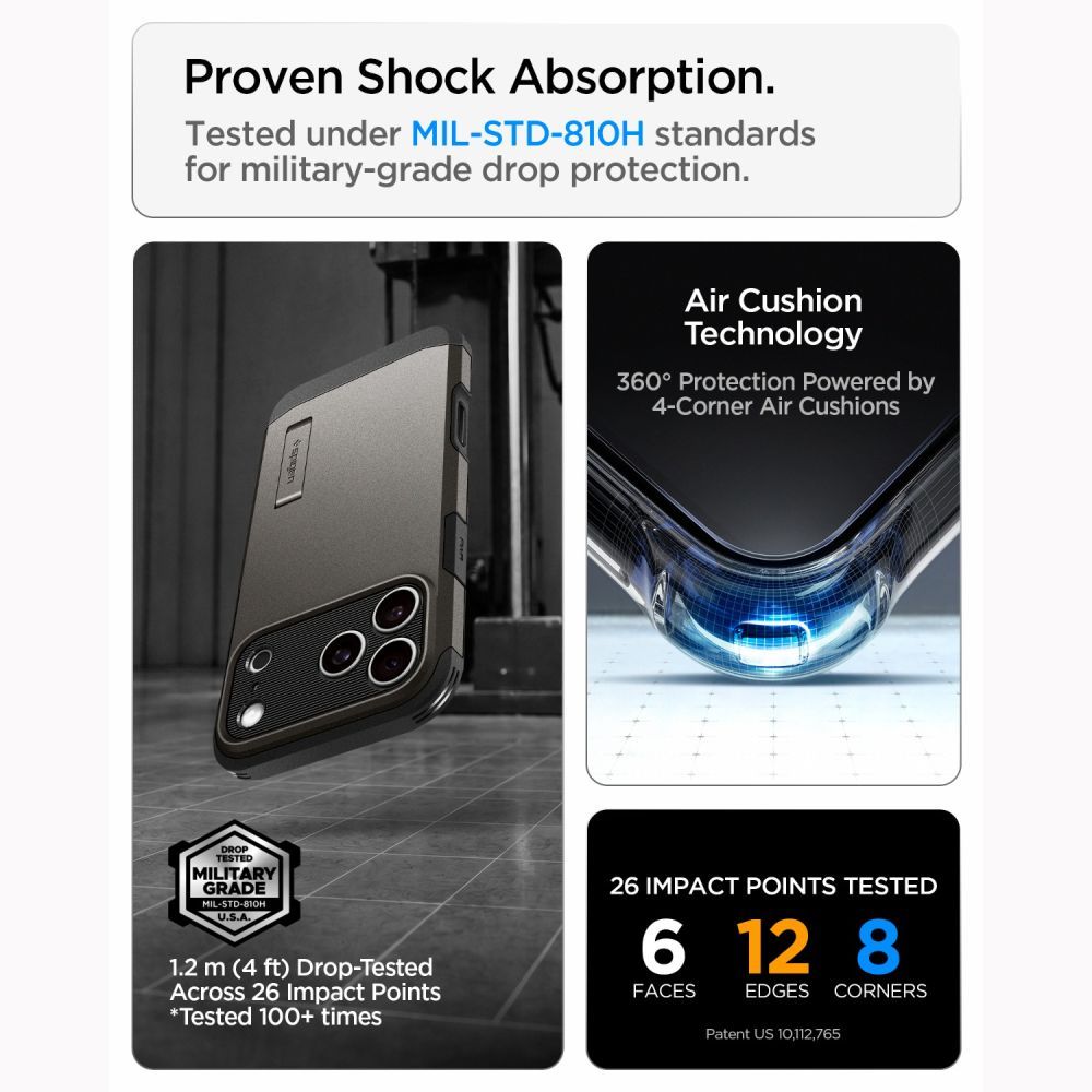 SPIGEN case TOUGH ARMOR T compatible with MagSafe for IPHONE 18 Pro / 17 Pro gunmetal