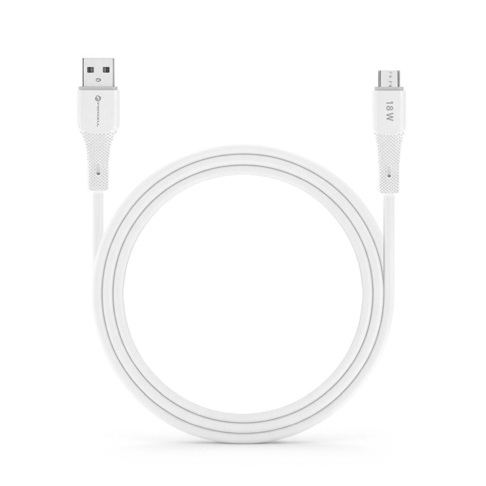 Cable USB A to Micro USB Forcell F-Energy QC3.0 2,4A 18W Silicone 1 m C341 white