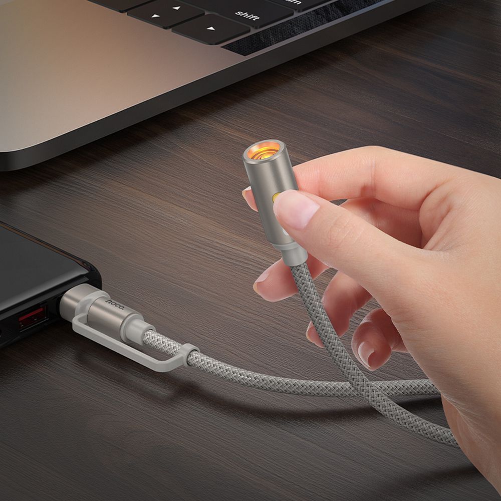 Cable USB A / USB C to Cigarete lighter Hoco 0,3 m UA38B gold