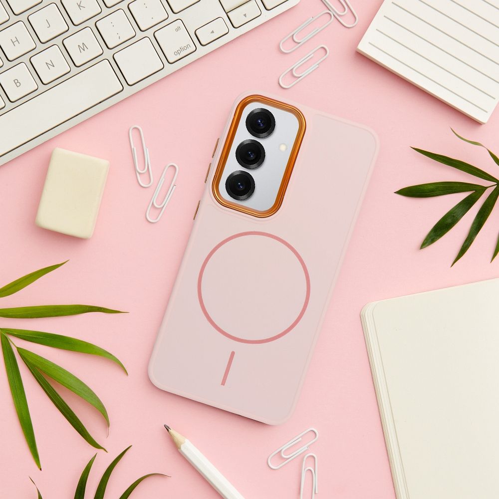 Futerał FRAME MAG COVER kompatybilny z MagSafe do SAMSUNG A07 pudrowy róż