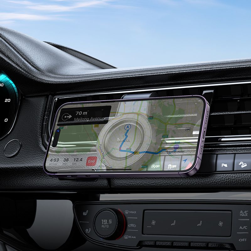 Magnetic car phone holder compatible with Magsafe Hoco air vent H59 black