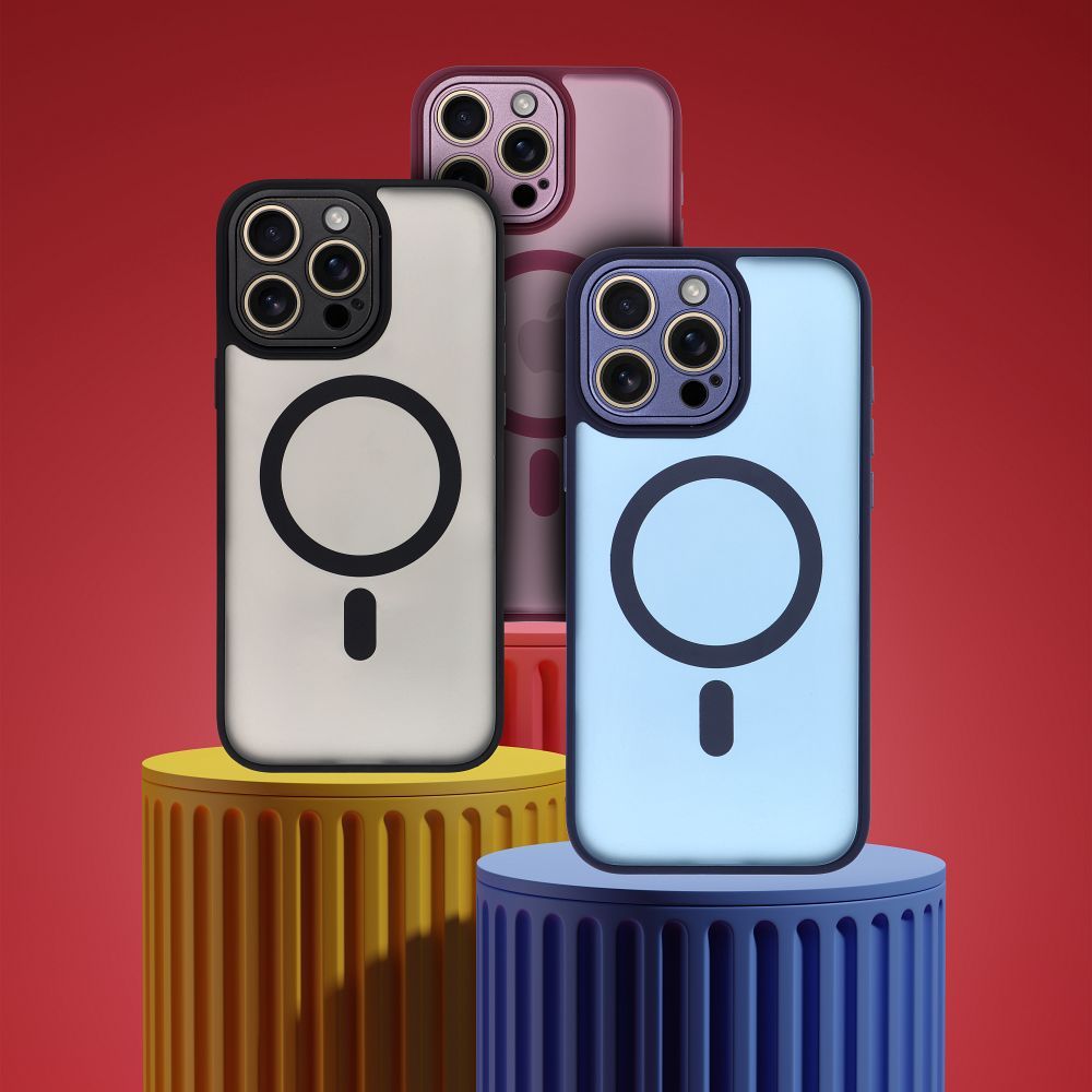 Futerał VARIETE MAG COVER kompatybilny z MagSafe do IPHONE 12 granatowy