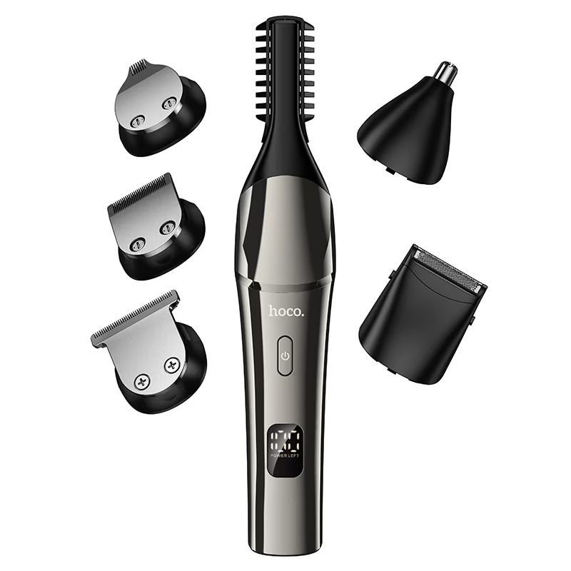 Hair clipper set Hoco HP26 metal gray