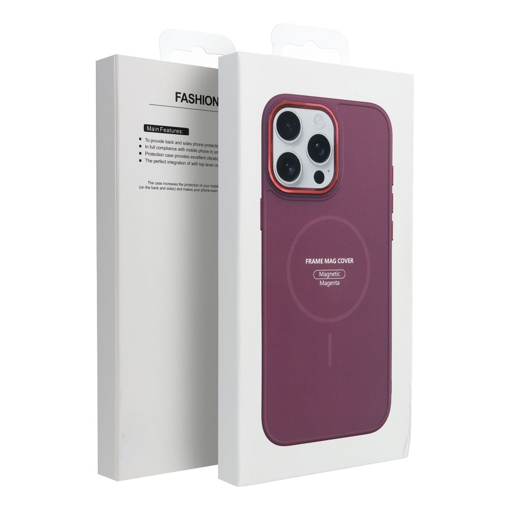 Futerał FRAME MAG COVER kompatybilny z MagSafe do IPHONE 12 magenta