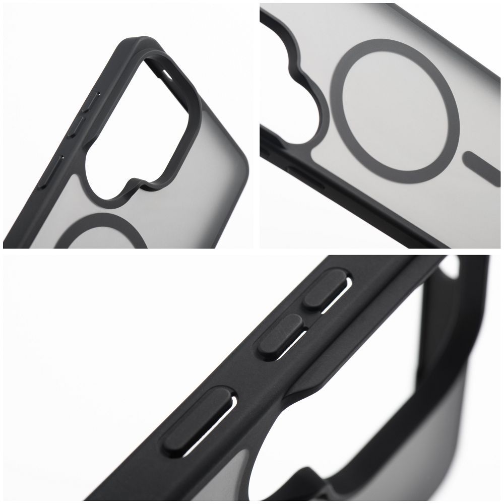 Case for Samsung A16 / A17 / A18 / A26 Forcell F-Protect Smoke Hybrid Premium Lite compatible with MagSafe black